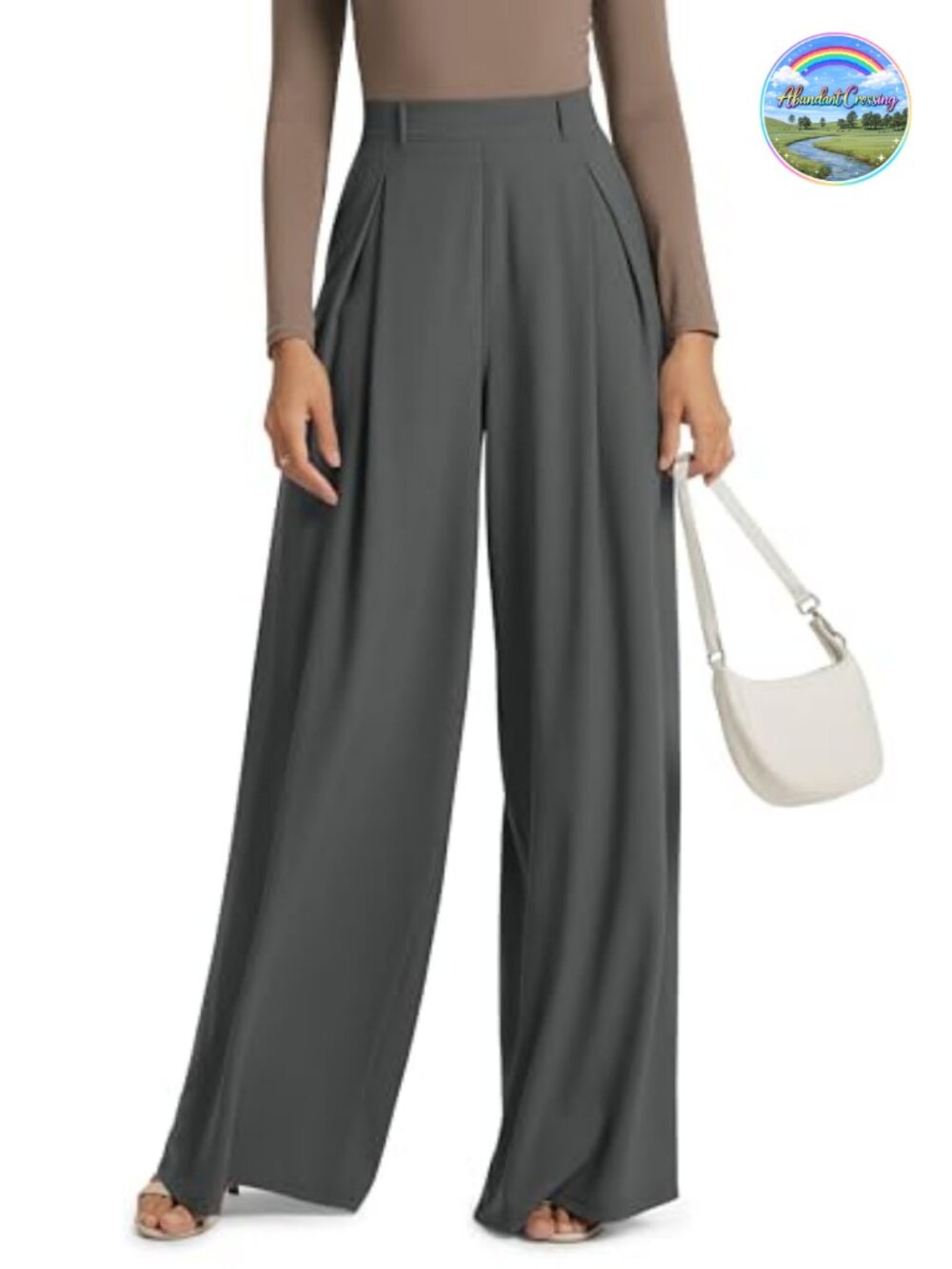 Women's Pleated High Waist Wide Leg Pants with Pockets